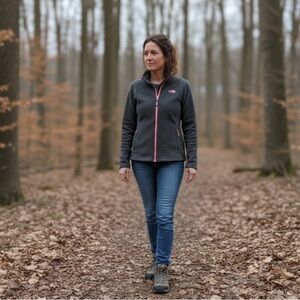 The North Face Kids Charcoal Jacket with Coral Highlights